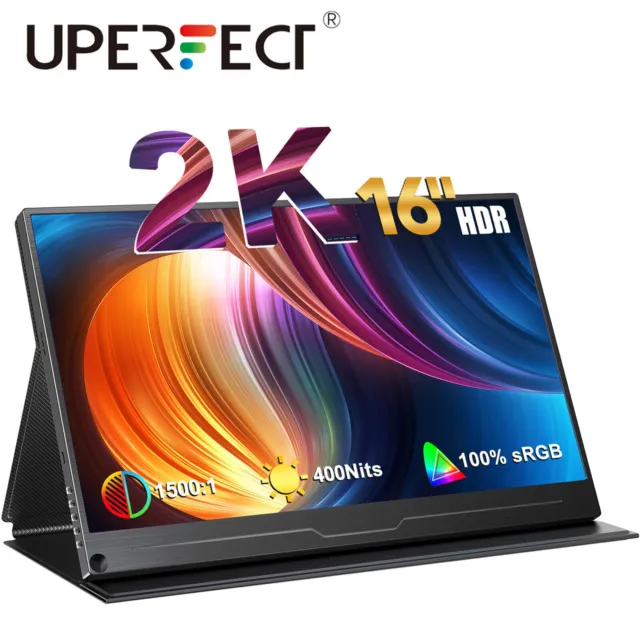 UPERFECT 16.0" Portable Monitor 2K FHD Screen 2560*1600 QHD IPS Panel Display EU