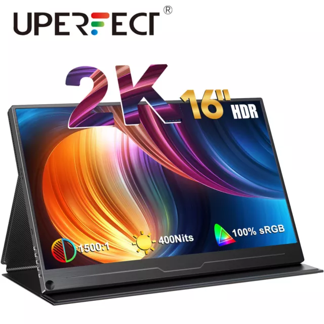 UPERFECT 16.0" Portable Monitor 2K Screen 2560*1600 QHD IPS Panel USB C Display