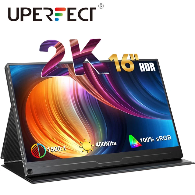 UPERFECT 16.0" Portable Monitor 2K Screen 2560*1600 QHD IPS Panel USB C Display