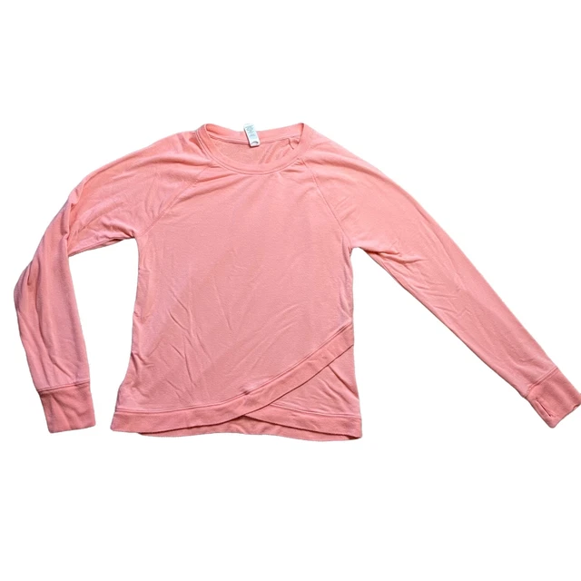 Athleta Girl Criss Cross Sweatshirt with Thumb Holes Peach Girl's Size XL or 14