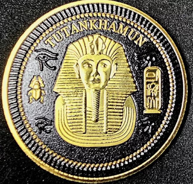 💥ANCIENT EGYPT TUTANKHAMUN Gold  Coin 50 Cents Half Dollar Solomon Islands 2022