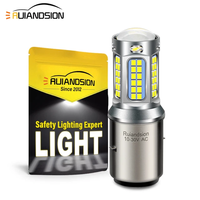 H4 BA20D LED Motorcycle Headlight, CSP Chip Hi/Lo Beam Fog Lamp - Foto 8