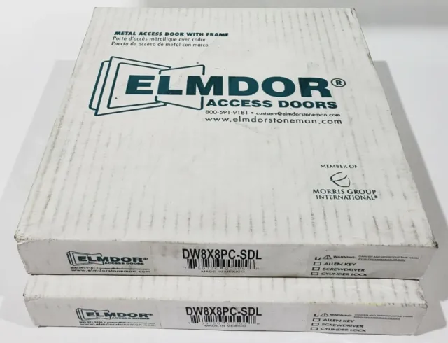 Lot of 3 Elmdor 8 in. x 8 in. Metal Wall and Ceiling Access Door  DW8X8PC-SDL