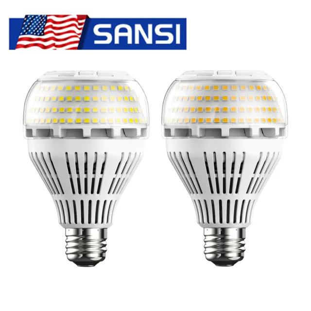 SANSI A21 22W LED Light Bulbs 3000 lumens 3000K Warm White/5000K Daylight 2pack