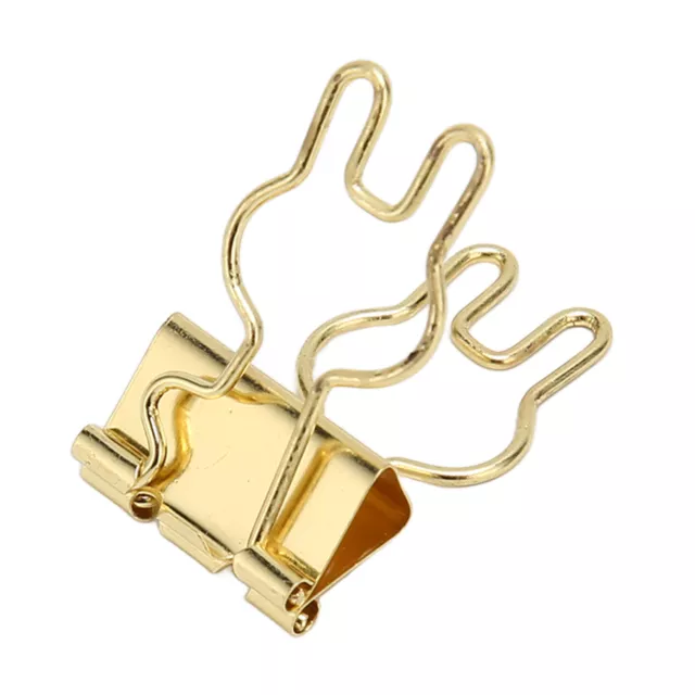 100Pcs Bunny Clips Gold Cute Handle Metal Clamps For Documents EJJ