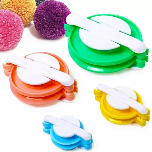 4 Size Pom pom Maker Fluff Ball Weaver Knit Needle DIY Tool Kit Bobble Craft New