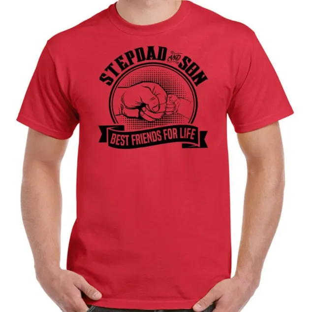 T-shirt Stepdad & Son Best Friends For Life da uomo divertente festa del papà regalo 10