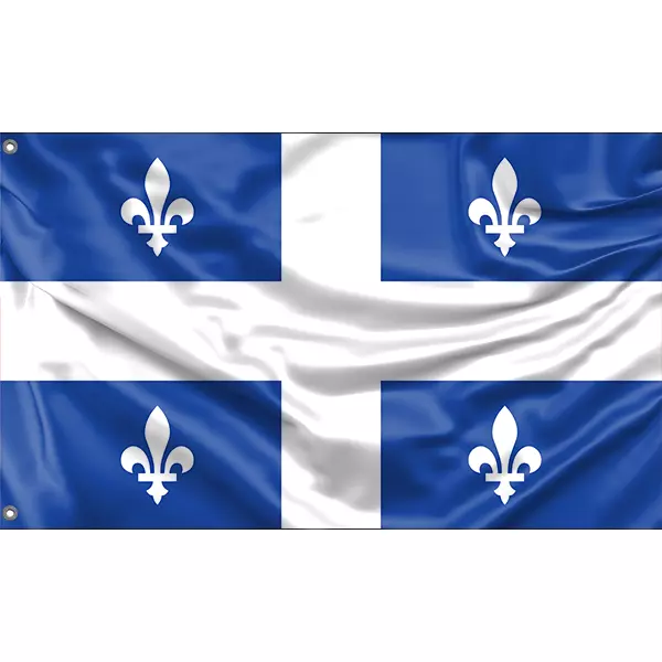 Flag of Quebec, Canada, Unique Design, 3x5 Ft / 90x150 cm, Made in EU