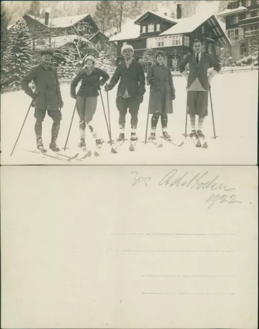 1922 Group of Skiers RP Real Photo Central Europe