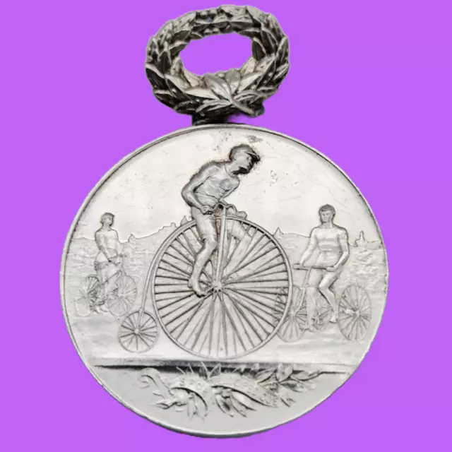 Antique medaille prix récompense décoration plaque course vélocipède cyclisme