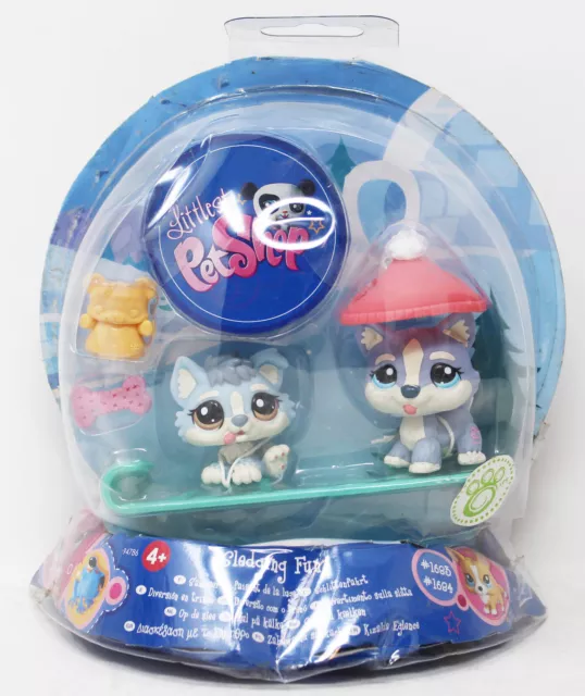 Littlest Pet Shop - 2-Pack - Sledging Fun /Schlittenfahrt - #1683 & #1684 Husky