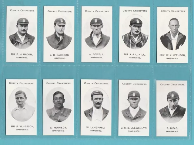 Cricket -  Nostalgia Repros  (Of Taddy) - Set Of 15 Hampshire Cricket Cards