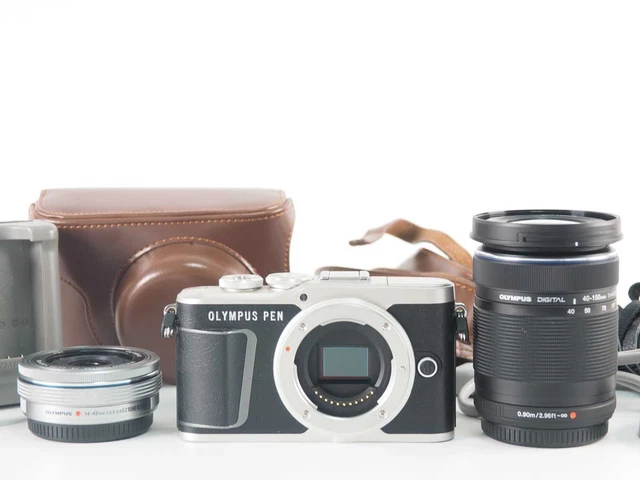 OLYMPUS PEN E-PL9 Black 14-42mm 40-150mm Lens 5989 Shots