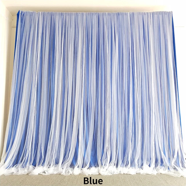 Tessuto Chiffon Per Decorazioni Nuziali - Drappeggio Per Archi Matrimonio, Feste E Compleanni 75x300cm Azzurro - Foto 12