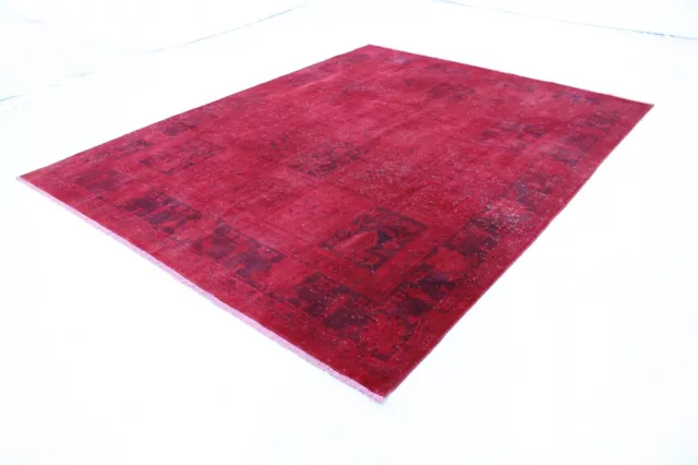 Très beau tapis oriental vintage rouge used look 350x250 noué à la main 167202 3