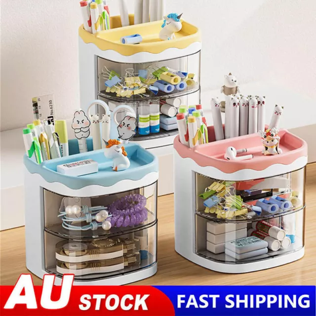 Pen Pencil Holder Brush Storage Box Container Desk Organizer Stationery Storage