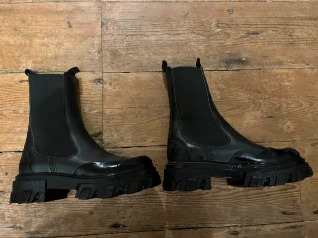 WOMENS GANNI MID leather chelsea boots size uk 3 eu 36 RRP 355