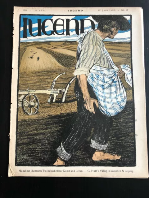 Revue JUGEND Nr 13 (1899) ART NOUVEAU Jugendstil Cover : Adolf Höfer