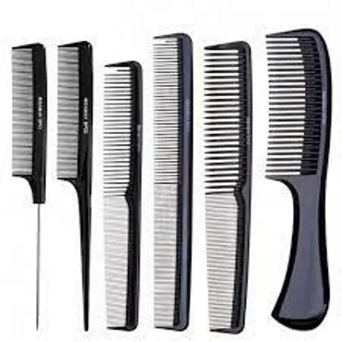 Denman Precision Combs Set de 6 peignes pour coiffeur dans sa trousse noir 3