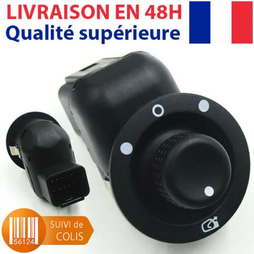 Bouton De Commande De Rétroviseur Pour Renault Velsatis - Noir, Référence 8200002443 / 8200676536 - En Plastique ABS