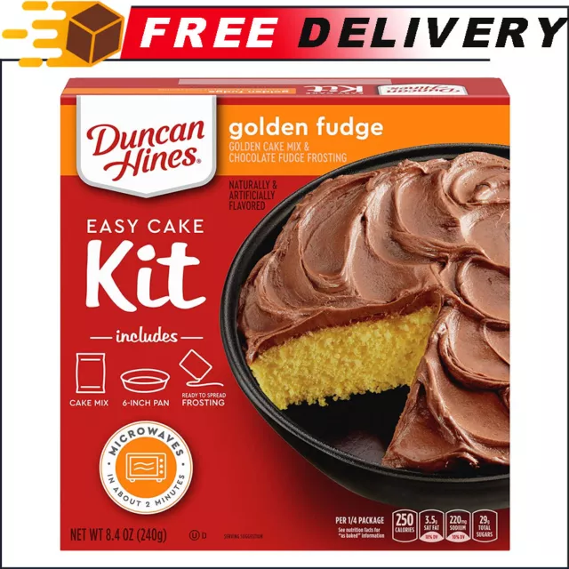 Duncan Hines Easy Cake Kit Golden Fudge Cake Mix w/ 6" Pan, 8.4 OZ