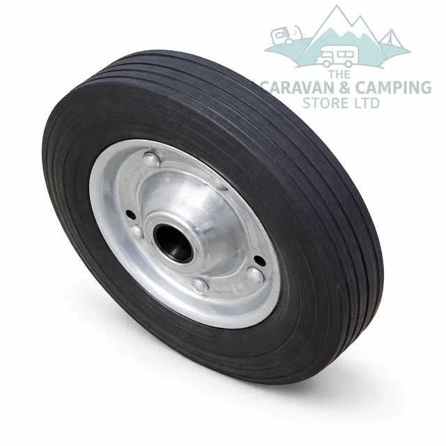 Black Plastic Wheel & Solid Rubber Tyre 6 Inch 155x43 Fits Trailer Jockey Wheel