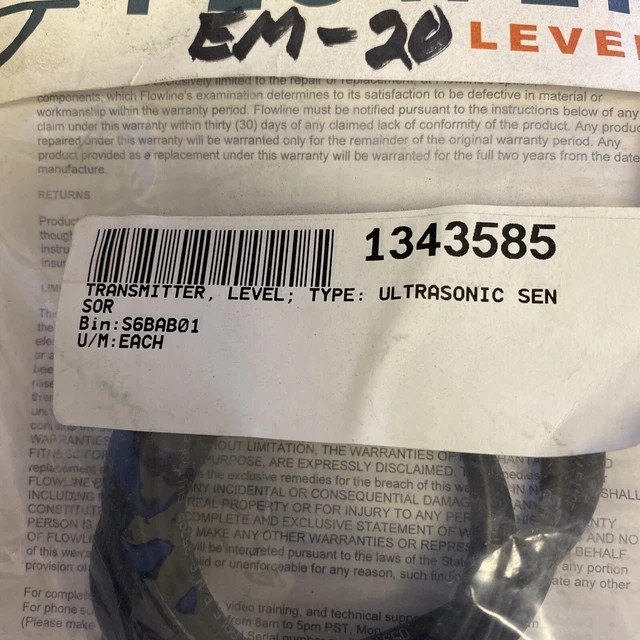 Flowline DX10-01 Ultrasonic Level Sensor, 49.2 In  BRAND NEW
