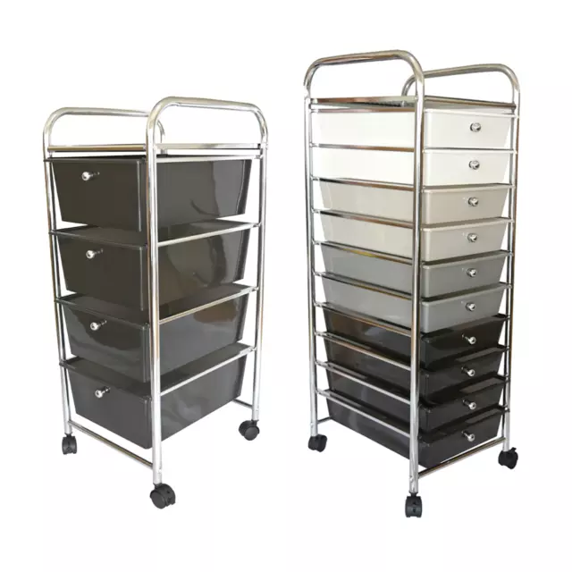 Mobile Storage Trolley On Wheels With Drawers Portable Home Office Beauty Salon