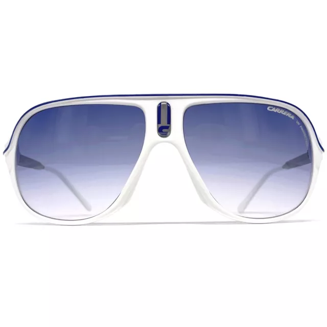 NOS vintage CARRERA "SAFARI" sunglasses - Italy '90s - Large - White/Blue