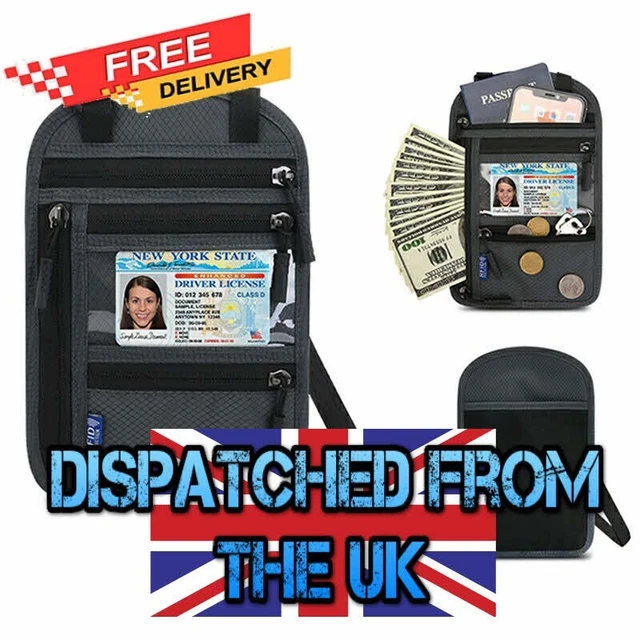 Multifunction Security Neck Rfid Bag Stash Pouch Wallet Passport Holder travel