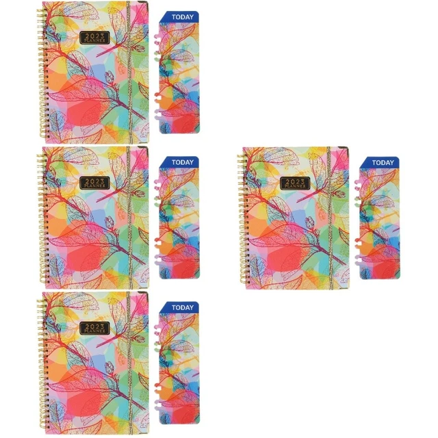 4 Count Planner Notebook English Notepad Work Schedule Student Office Spiral