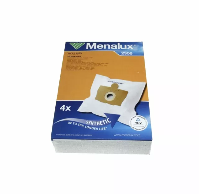 Menalux 4x Sachets Microfibre Aspirateur Rowenta Artec 2 RO4110 RO4221 RO4251
