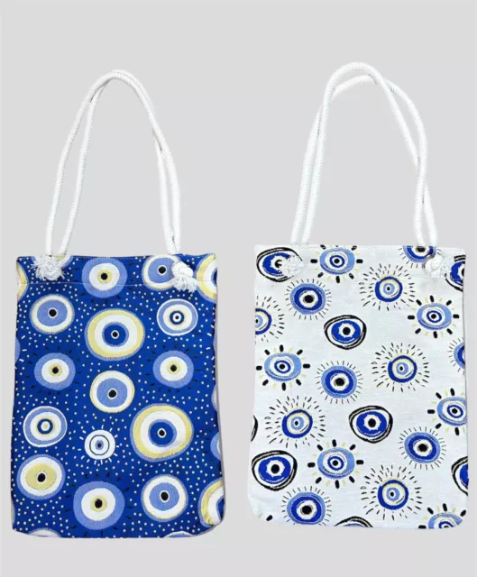 2  Pieces,   100% Cotton Evil Eye   bag tote bag ( not printed )