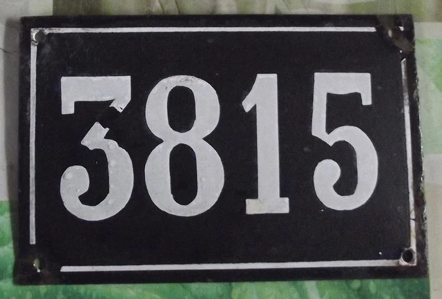 Grande Old Black French House Number 3815 Door Gate da Parete Piatto D Metallo+
