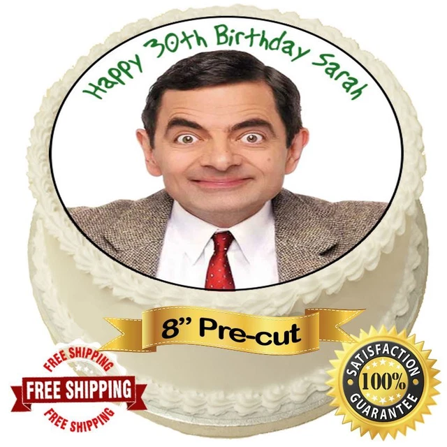 MR BEAN PERSONALISED 8" Round Edible Cake Topper £5.95 PicClick UK