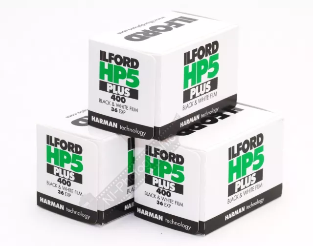 Ilford HP5+ 400asa Black & White Film 35mm 36 Exp 3 Rolls Expiry Date FREE POST