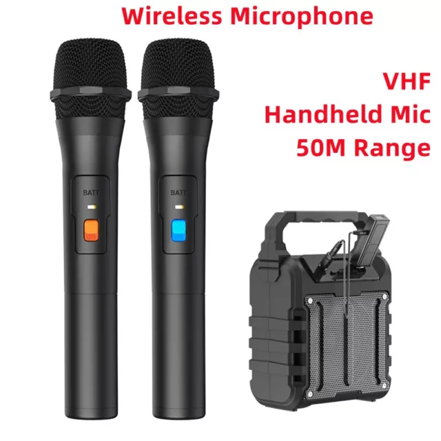 2 Canaux Professionnel sans Fil Microphone Micro Karaoke System1/4 �� Sortie