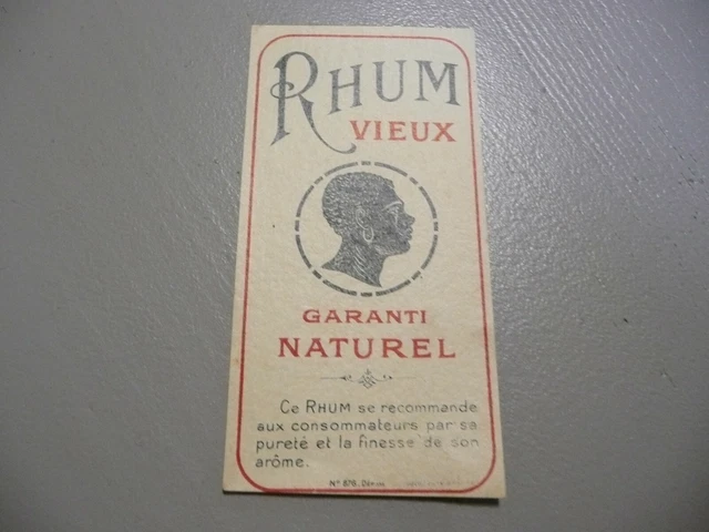 Étiquette Ancienne Rhum Vieux N°688 : La Classe à L'ancienne