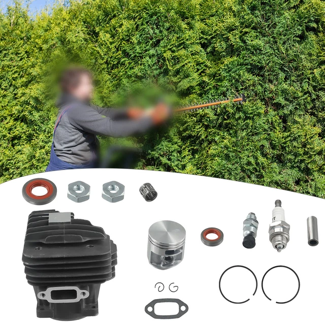Kit Piston Cylindre 34mm Pour Débroussailleuse TL26/CG260 1E34F - Joint Inclus - Acier Et Alliage Aluminium