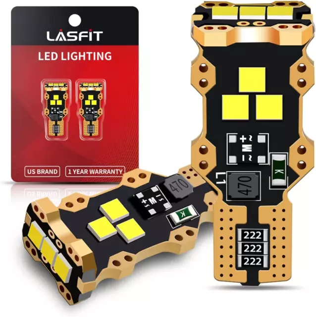 LASFIT 912 921 LED Bulb Reverse Light, 6000K White Canbus Error Free T15 W16W 9