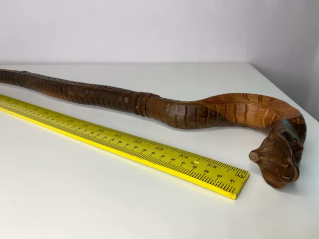Vintage Walking Stick Decorative Stick Snake Cane Hand Carved Wood