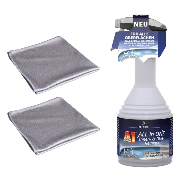 Set detergenti vetro DP Dr. Wack A1 ALL in ONE 500 ml + 2 panni per la pulizia del vetro