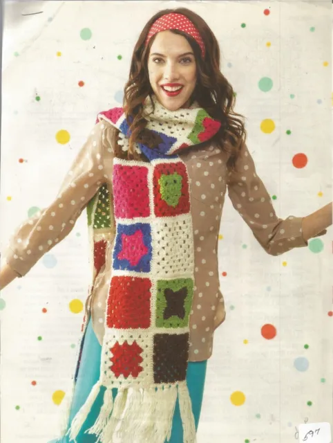 E0597 Happy Christmas Scarf Crochet Pattern/Instructions