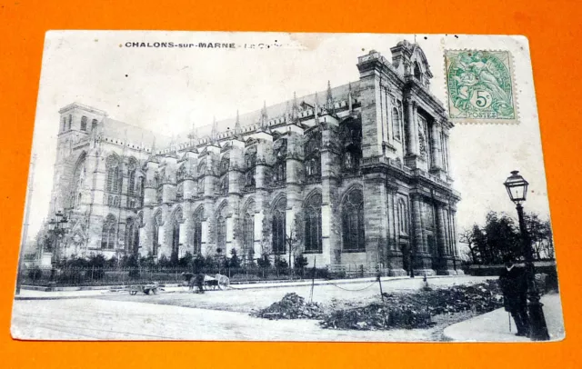 1914 Cpa Postcard Chalons Sur Marne In Catheral Champagne