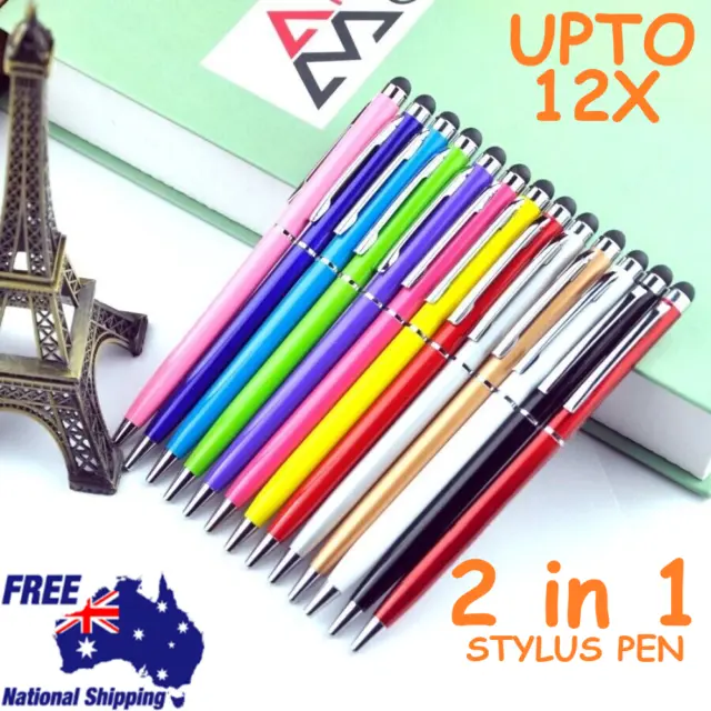 Capacitive Touch Screen 2 in 1 Stylus Ball Point Ink Pen for iPhone iPad Tablet