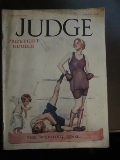 Judge Magazine September 1923 Prize Fight Number The Wedding Ring Art Deco 57
