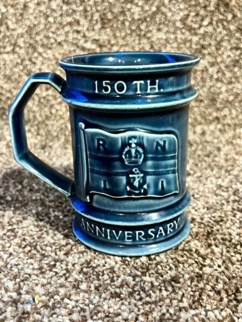 Vintage Ceramic Tankard Mug Holkham Pottery Rnli 150Th Anniversary