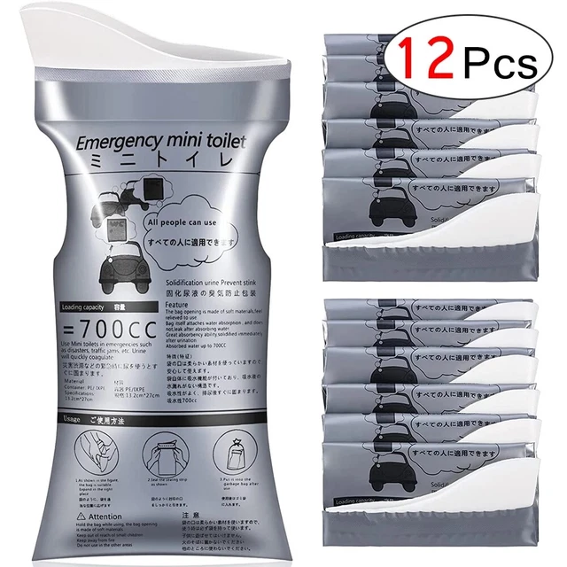 12 teile/satz Reise Urinbeutel Notfall Mobile Camping Auto Einweg Toilette 700ML