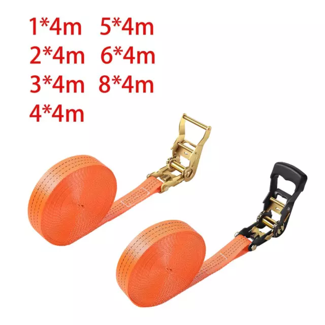 Cargo Ratchet Straps Tie Down Straps Orange 1.6inch Wide Professional