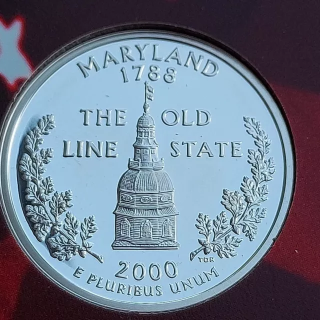 2000-S Maryland 90% Silver Proof State Quarter (Exact Coin You Will Get)